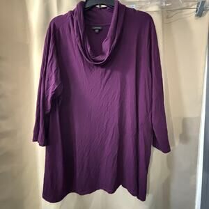 J. jill women's Wearever Collection cowl neck tunic top purple casual Size Large